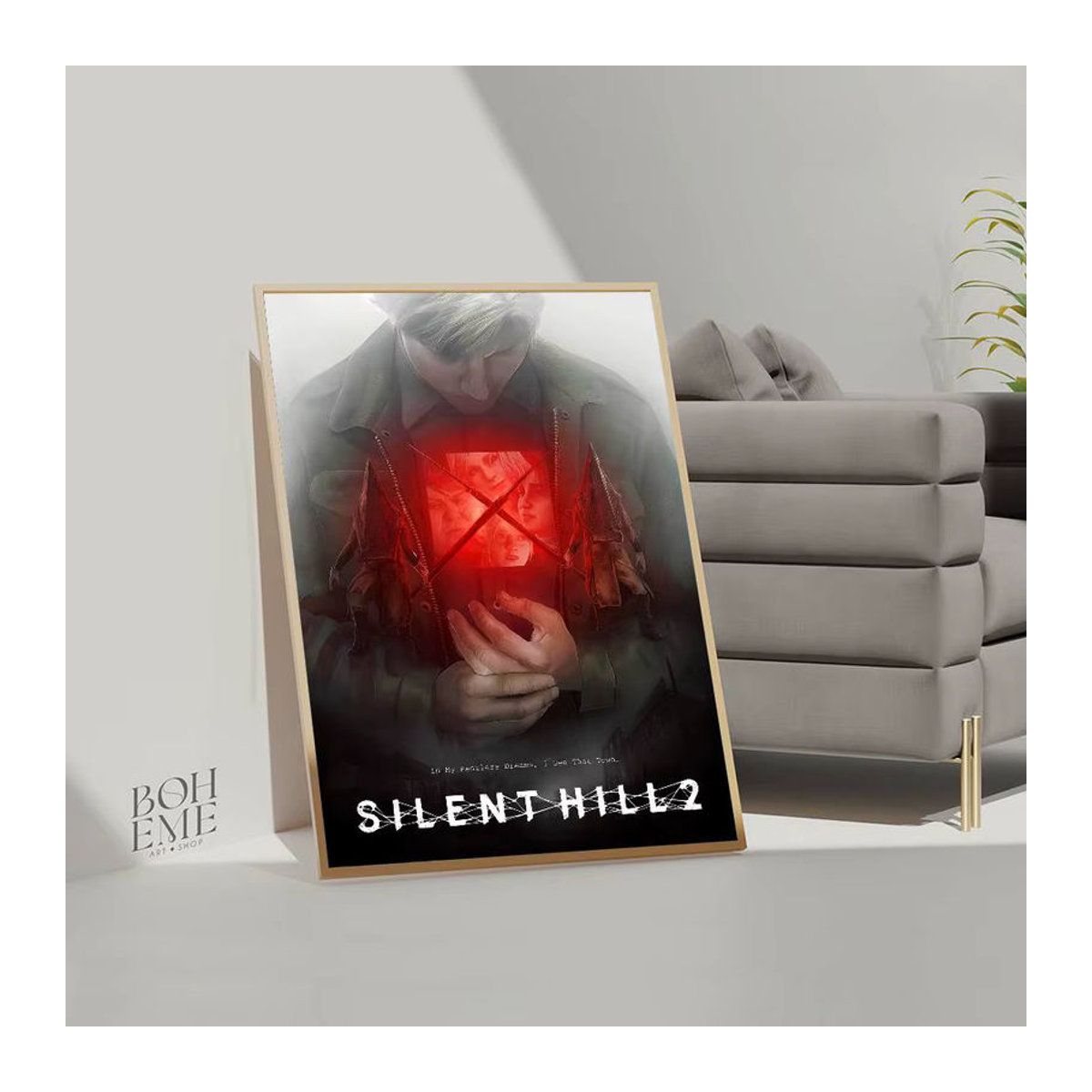 Potdemiel Silent Hill Horror Thriller Poster Vintage Wanddekoration aus Papier, mehrfarbig, Hochformat - Bild 5