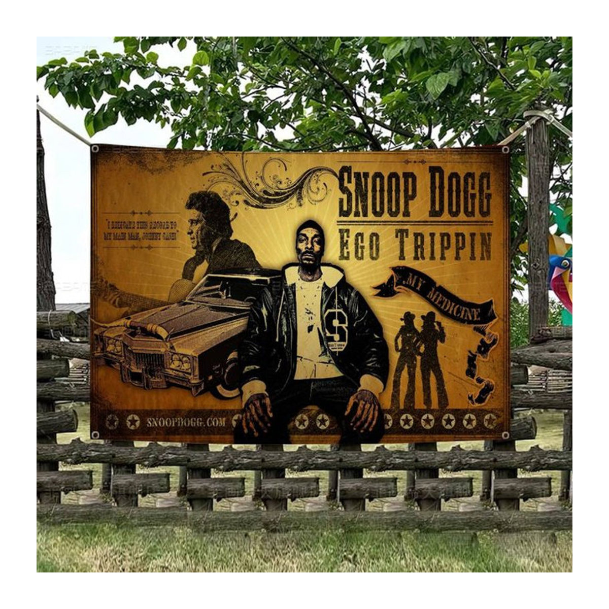 Potdemiel Snoop Dogg Party Banner Vintage Gelb Textil Dekoration - Bild 1