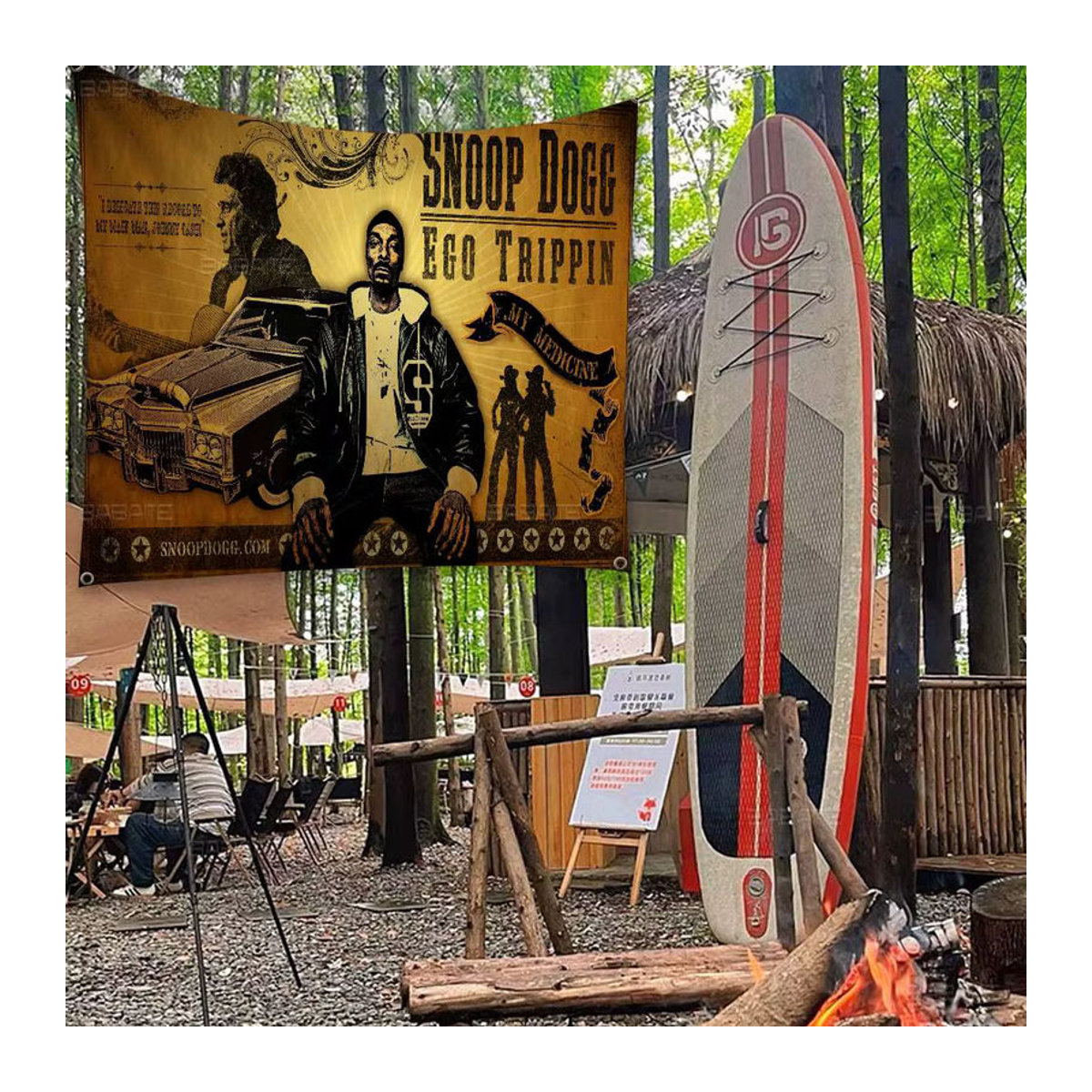 Potdemiel Snoop Dogg Party Banner Vintage Gelb Textil Dekoration - Bild 2