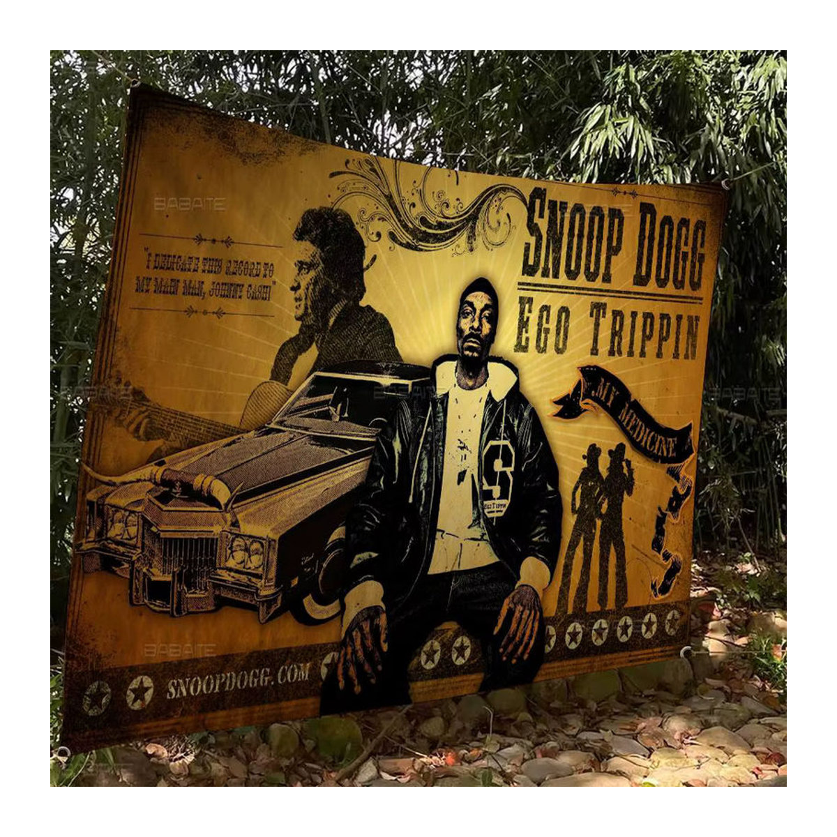 Potdemiel Snoop Dogg Party Banner Vintage Gelb Textil Dekoration - Bild 4