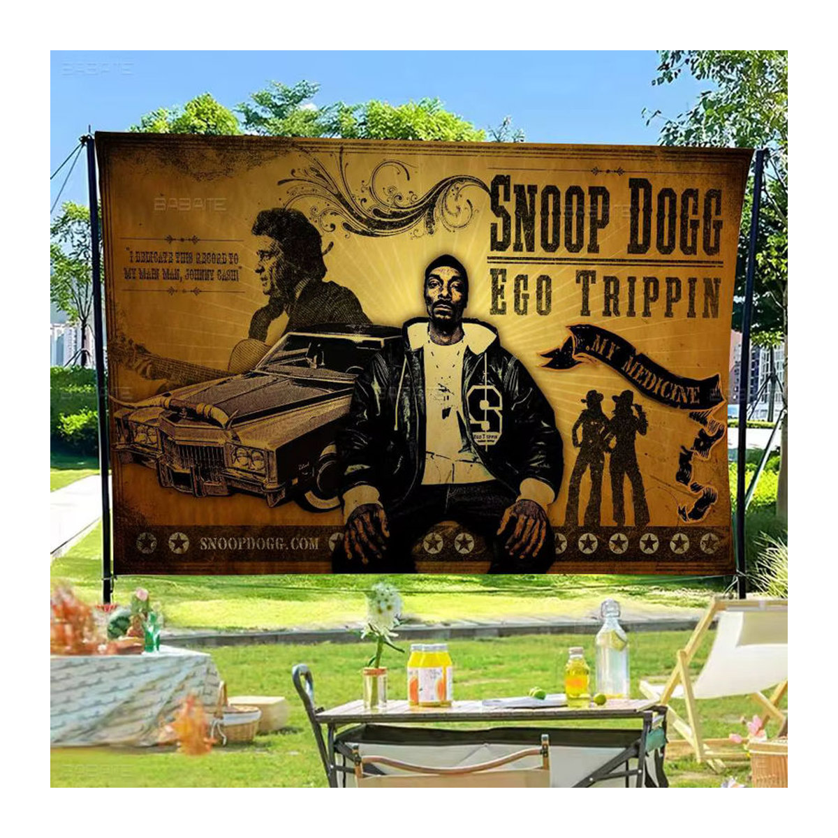Potdemiel Snoop Dogg Party Banner Vintage Gelb Textil Dekoration - Bild 5