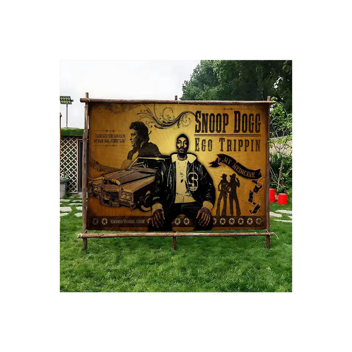 Potdemiel Snoop Dogg Party Banner Vintage Gelb Textil Dekoration - Bild 7