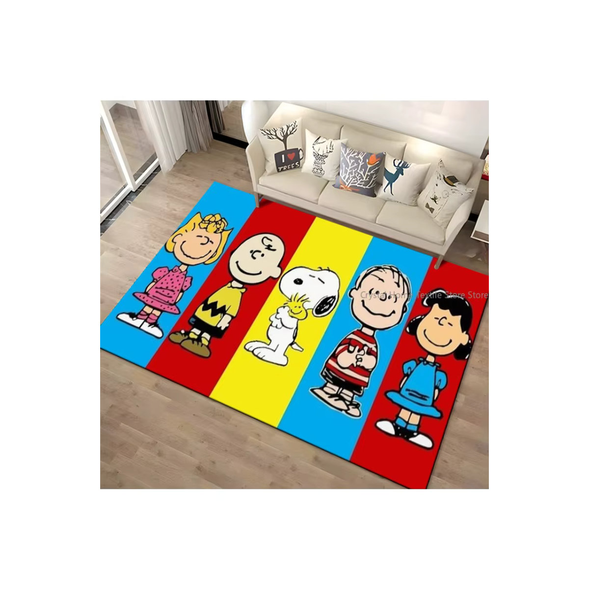 Potdemiel Snoopy Teppich mit HD-Druck, mehrfarbig, ideal als Wohnzimmerteppich oder Krabbelteppich für Kinder - Bild 2
