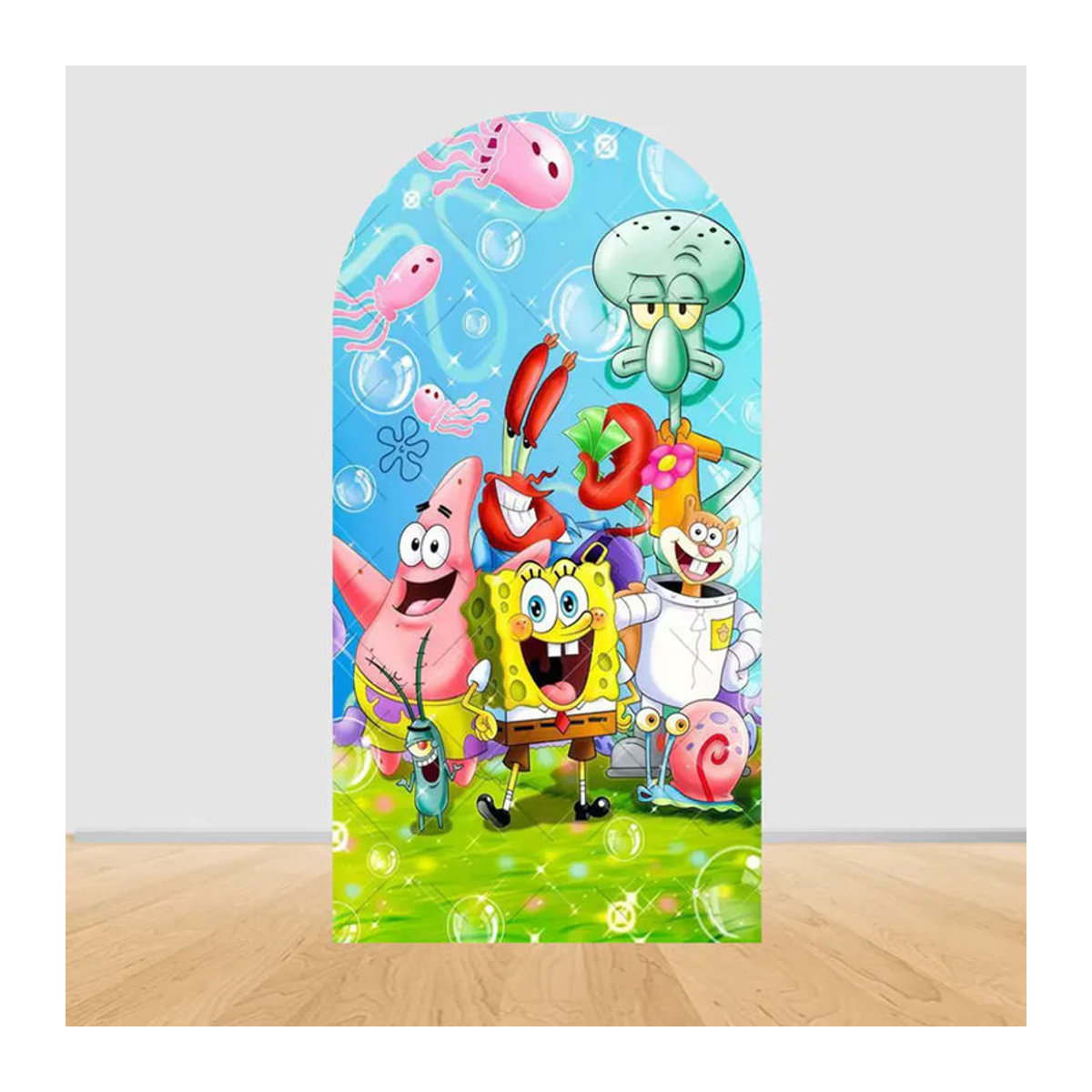 Potdemiel Spongebob Ananas-Haus Bogen-Hintergrunddecke für Kindergeburtstage und Babypartys, mehrfarbig, B/H: 120 x 50 cm - Bild 2