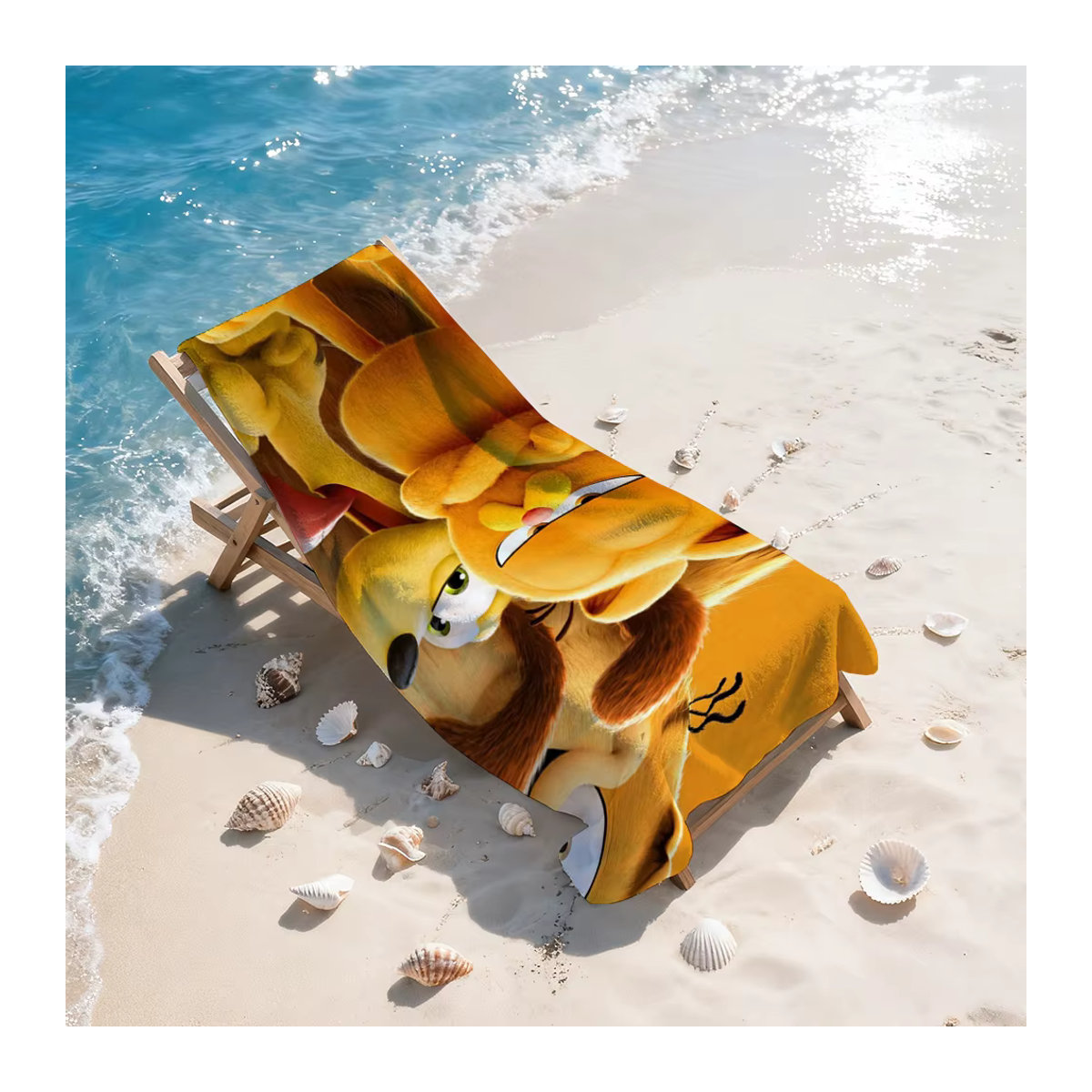 Potdemiel Strandtuch Garfieldcat in Gelb für Strand, Sauna und Reisen - Bild 2