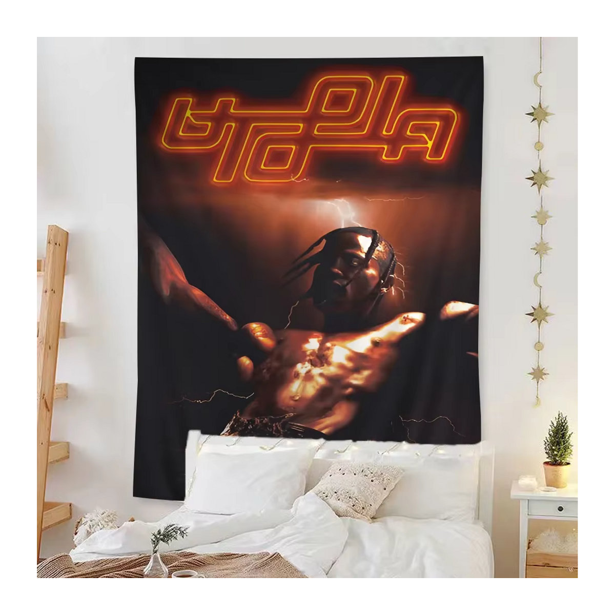 Potdemiel Utopie Album Cover Wandbehang Bohemian Tapisserie in Mehrfarbig, B/H: 110 x 60 cm - Bild 2