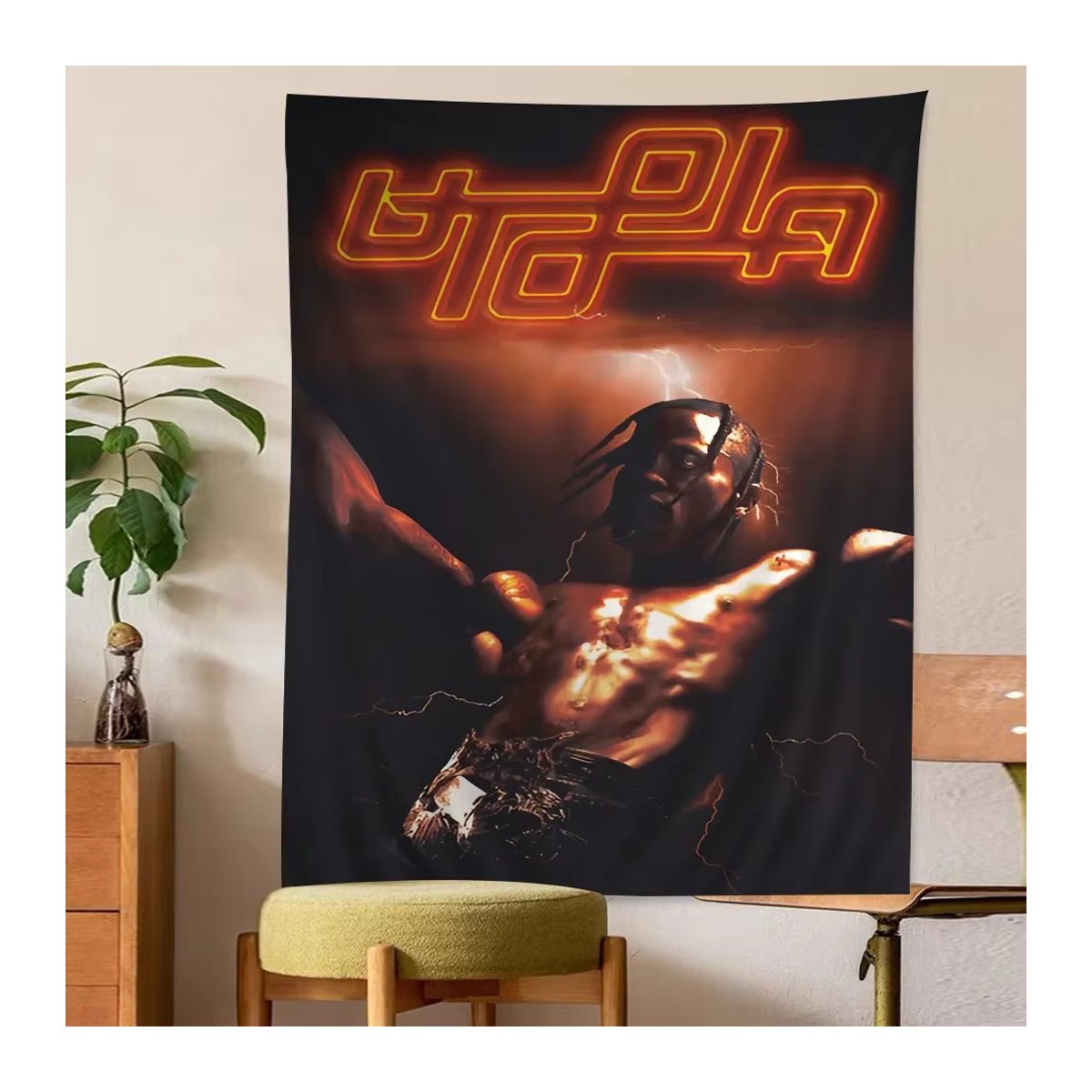 Potdemiel Utopie Album Cover Wandbehang Bohemian Tapisserie in Mehrfarbig, B/H: 110 x 60 cm - Bild 6