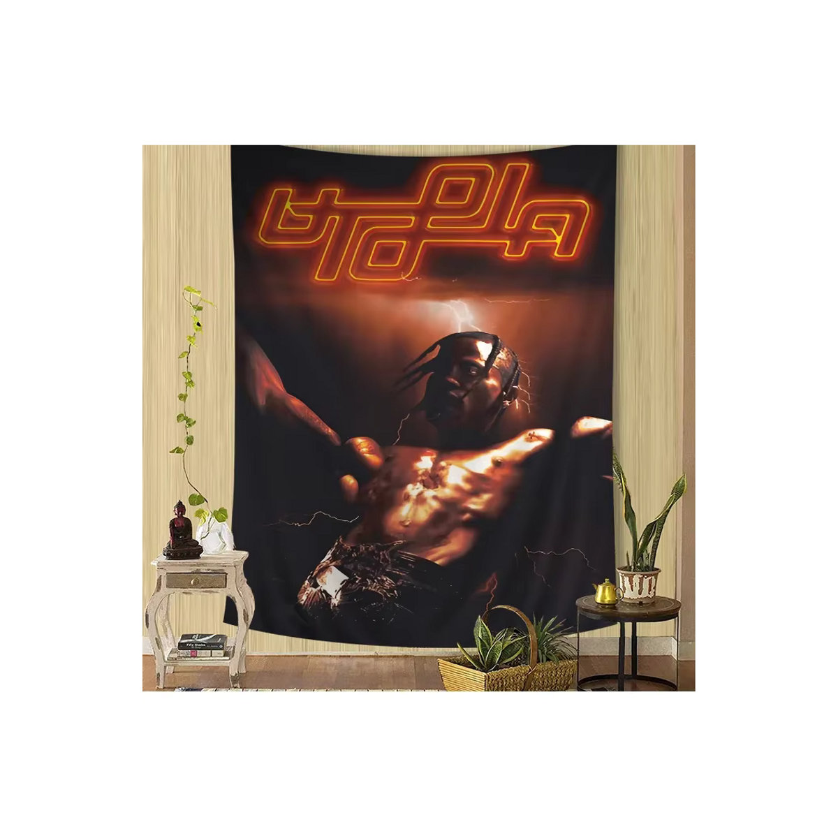 Potdemiel Utopie Album Cover Wandbehang Bohemian Tapisserie in Mehrfarbig, B/H: 110 x 60 cm - Bild 7