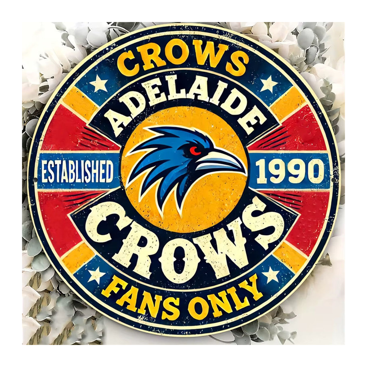 Potdemiel Vintage Adelaide Crows Metallblechschild, quadratische Wandkunst für Zuhause und Café, mehrfarbig, B/H: 20,3 x 20,3 cm - Bild 3