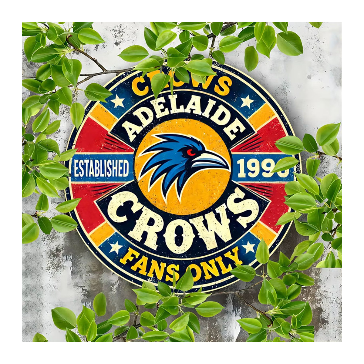Potdemiel Vintage Adelaide Crows Metallblechschild, quadratische Wandkunst für Zuhause und Café, mehrfarbig, B/H: 20,3 x 20,3 cm - Bild 5