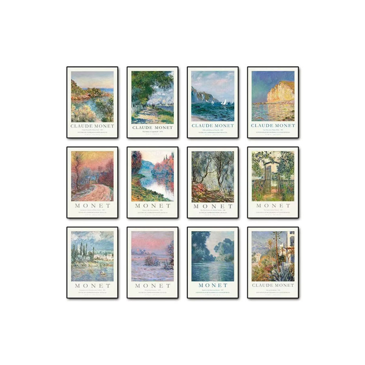 Potdemiel Vintage Claude Monet Landschaft Wandbild als abstrakte Leinwandmalerei in Mehrfarbig, Hochformat - Bild 2