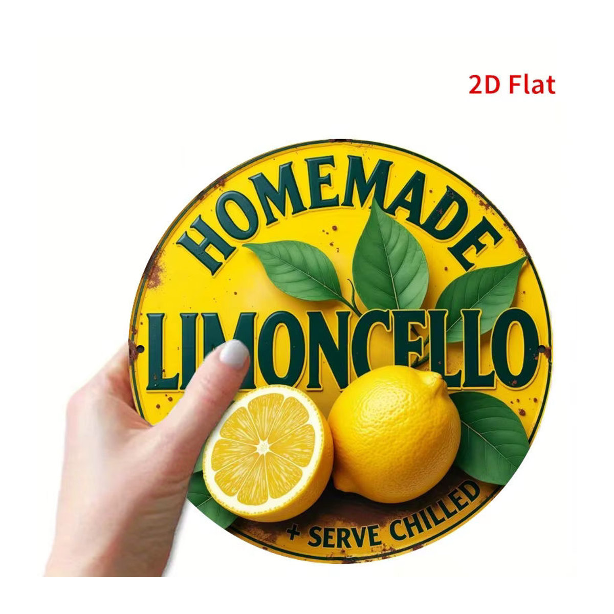 Potdemiel Vintage Hausgemachte Limoncello Metallschild, quadratisch, Gelb, B/B: 20 x 20 cm - Bild 4