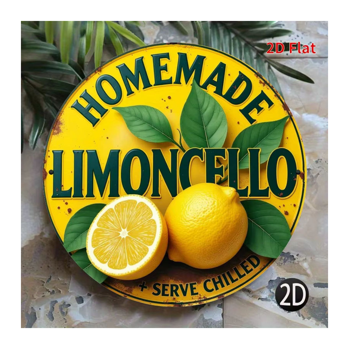 Potdemiel Vintage Hausgemachte Limoncello Metallschild, quadratisch, Gelb, B/B: 20 x 20 cm - Bild 5