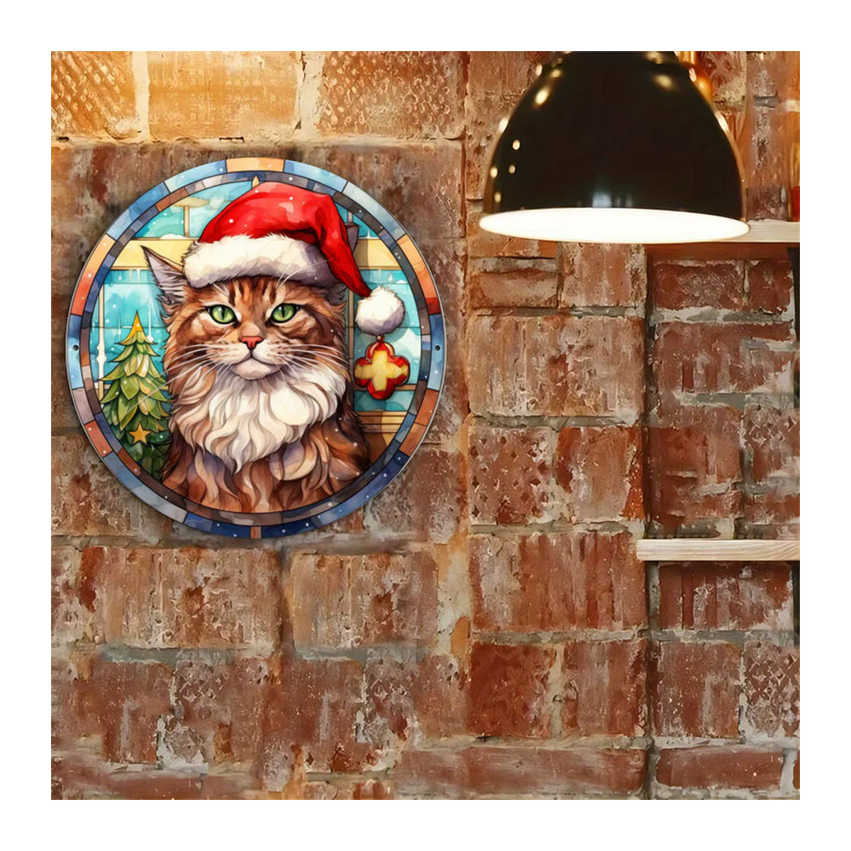Potdemiel Vintage Katzen Metallschild rund mehrfarbig zur Wanddekoration - Bild 3