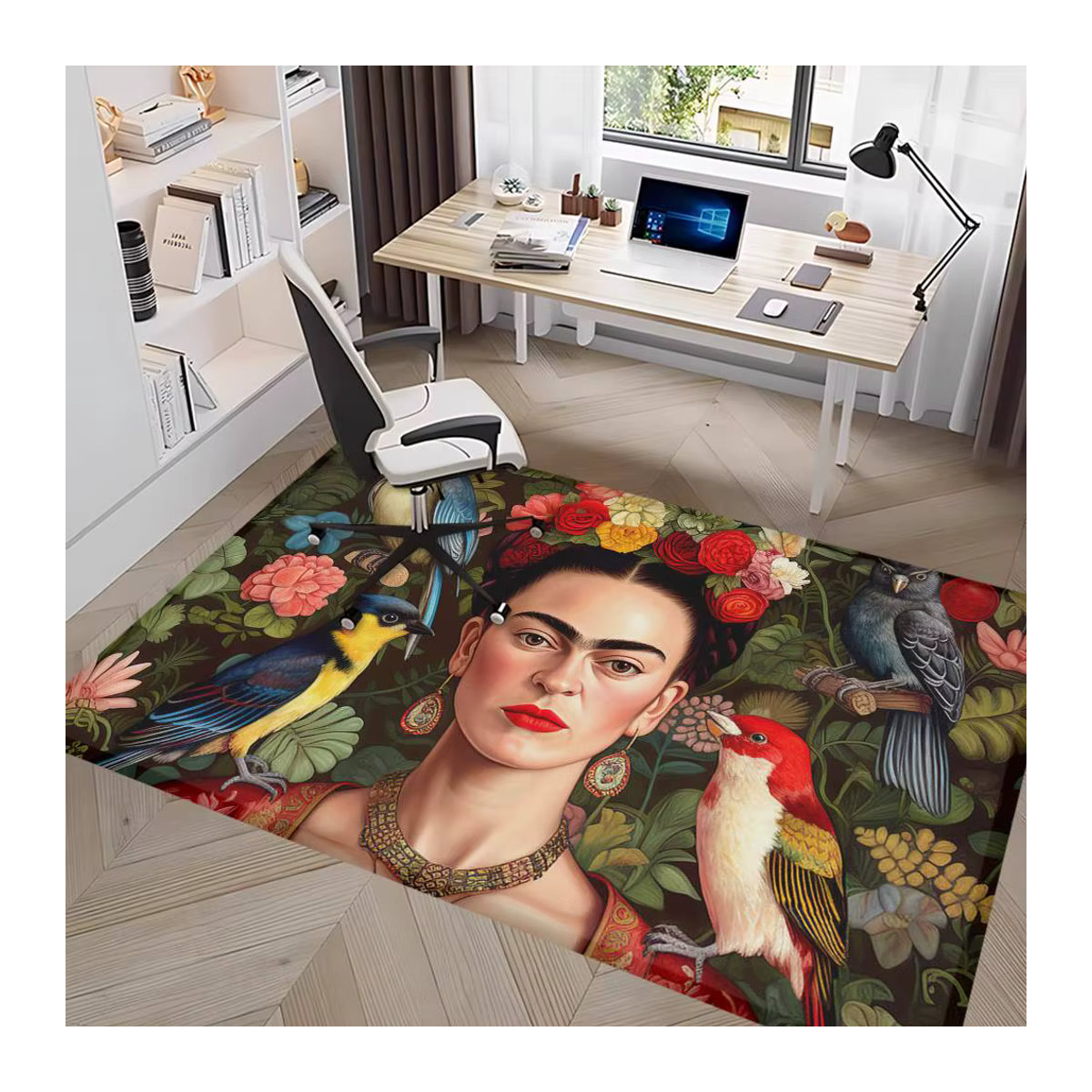 Potdemiel Vintage Künstler Frida Kahlo Fußmatte in Mehrfarbig für Kinderzimmer, Schlafzimmer und Wohnzimmer mit Anti-Rutsch-Funktion - Bild 5