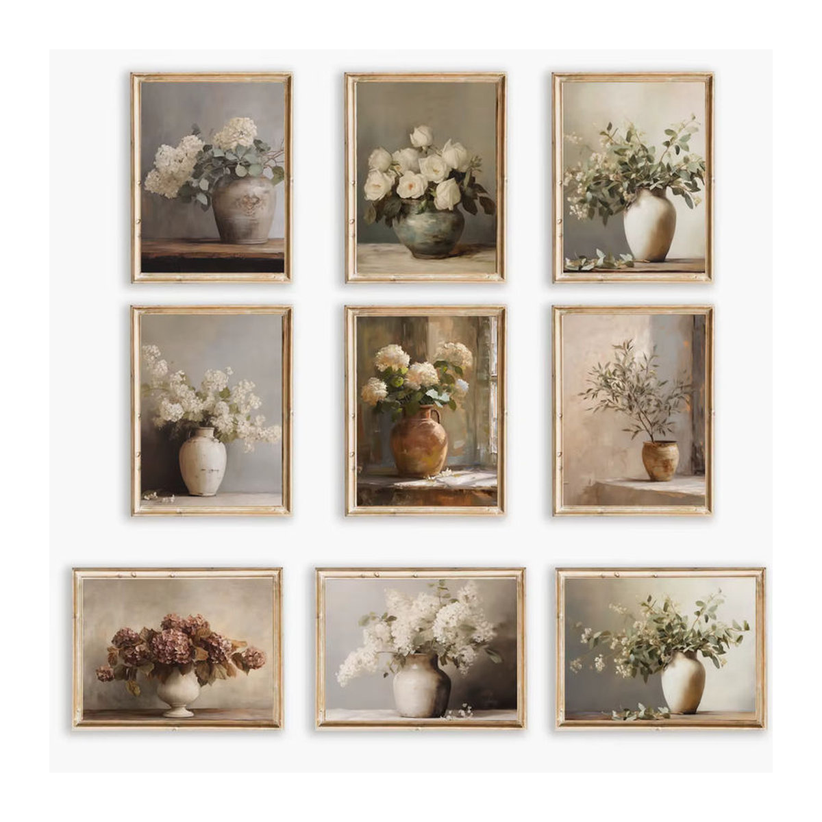 Potdemiel Vintage Leinwand Poster mit floralem Stillleben Blumenarrangement in Mehrfarbig - Bild 2