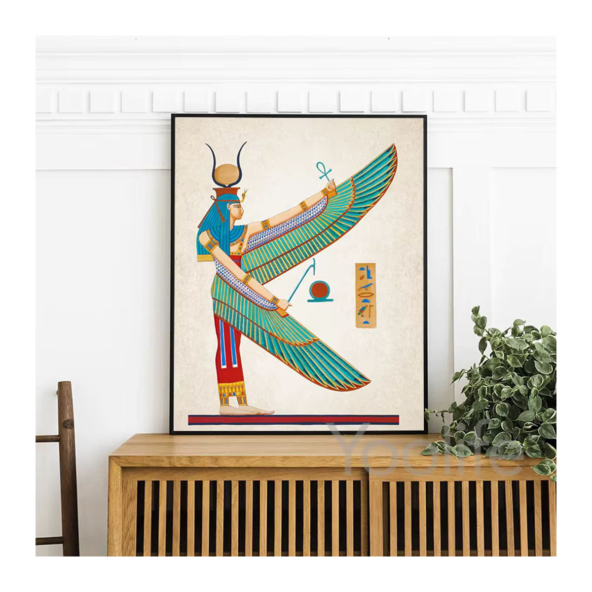Potdemiel Vintage Leinwand Wandbild Isis Göttin Porträt in Mehrfarbig - Bild 2