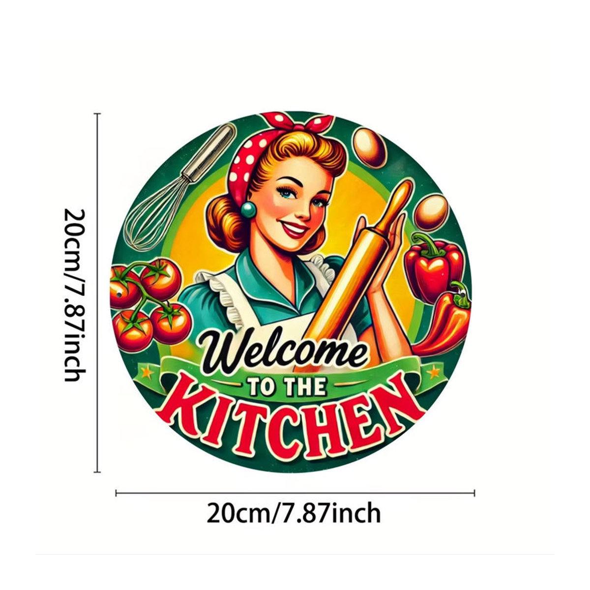 Potdemiel Vintage Wanddekoration Welcome to the Kitchen aus Metall, rund, mehrfarbig - Bild 2