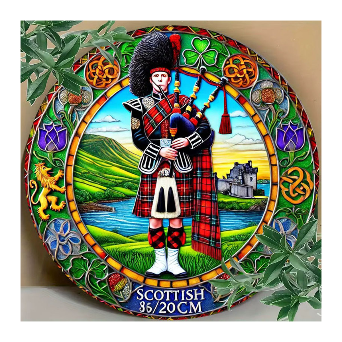 Potdemiel Vintage Wandschild Schottischer Bagpiper aus Metall, Mehrfarbig, B/B/H: 20,3 x 20,3 x 20,3 cm - Bild 4