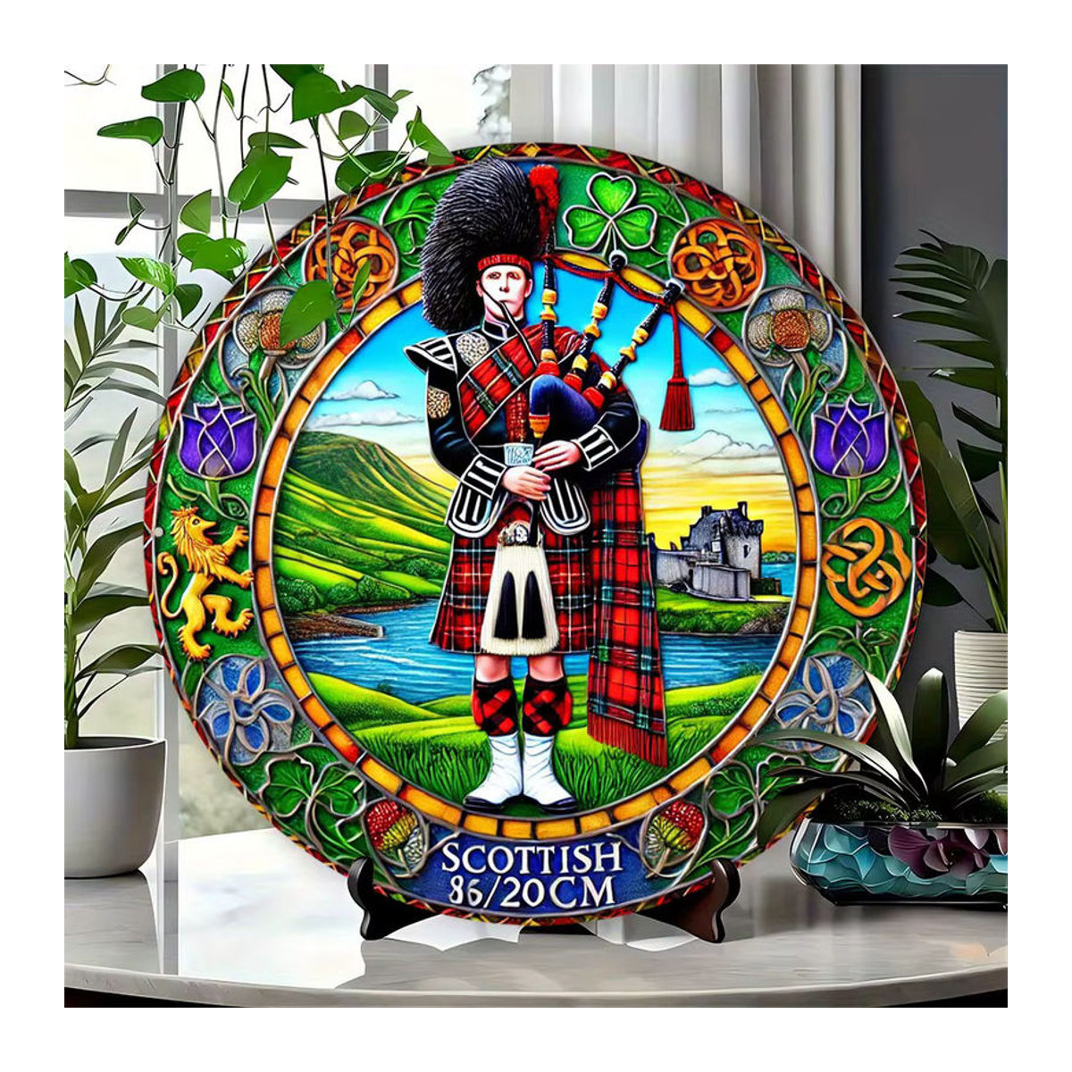 Potdemiel Vintage Wandschild Schottischer Bagpiper aus Metall, Mehrfarbig, B/B/H: 20,3 x 20,3 x 20,3 cm - Bild 5