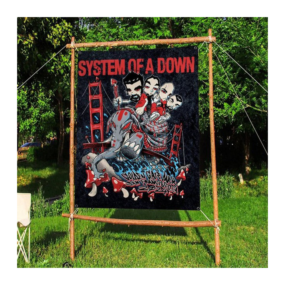 Potdemiel Wandbanner System Of A Down Mehrfarbig Bedruckte Textil Flagge zur Dekoration - Bild 1