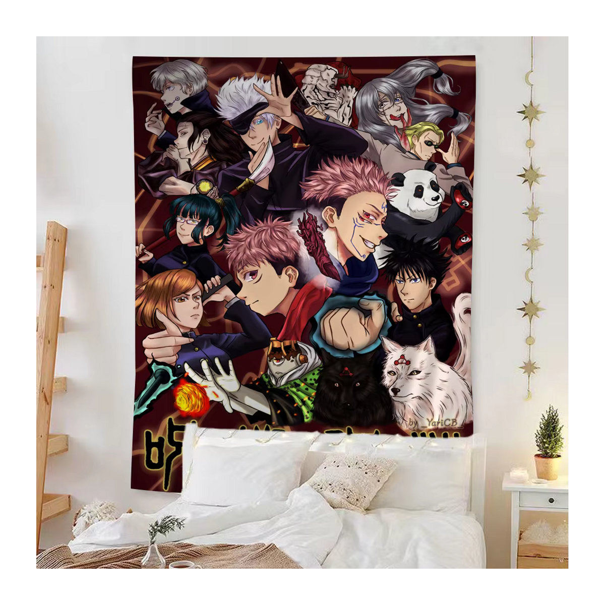 Potdemiel Wandbehang Jujutsu Kaisen Suguru Geto Vintage Tapisserie, mehrfarbig, B/H: 50 x 70 cm - Bild 2