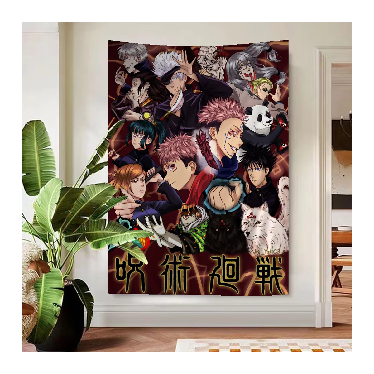 Potdemiel Wandbehang Jujutsu Kaisen Suguru Geto Vintage Tapisserie, mehrfarbig, B/H: 50 x 70 cm - Bild 4