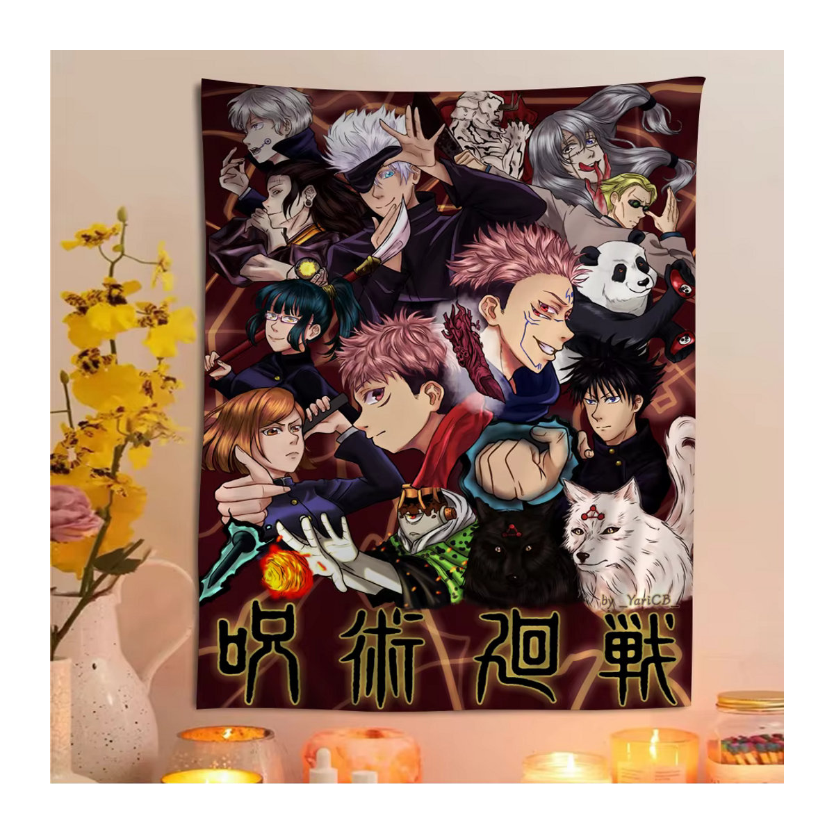 Potdemiel Wandbehang Jujutsu Kaisen Suguru Geto Vintage Tapisserie, mehrfarbig, B/H: 50 x 70 cm - Bild 5