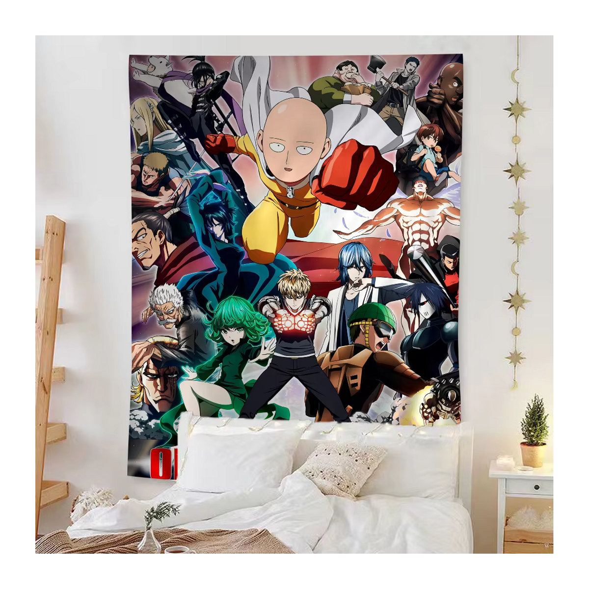 Potdemiel Wandbehang One Punch Man Saitama Cartoon Tapisserie in Mehrfarbig - Bild 2