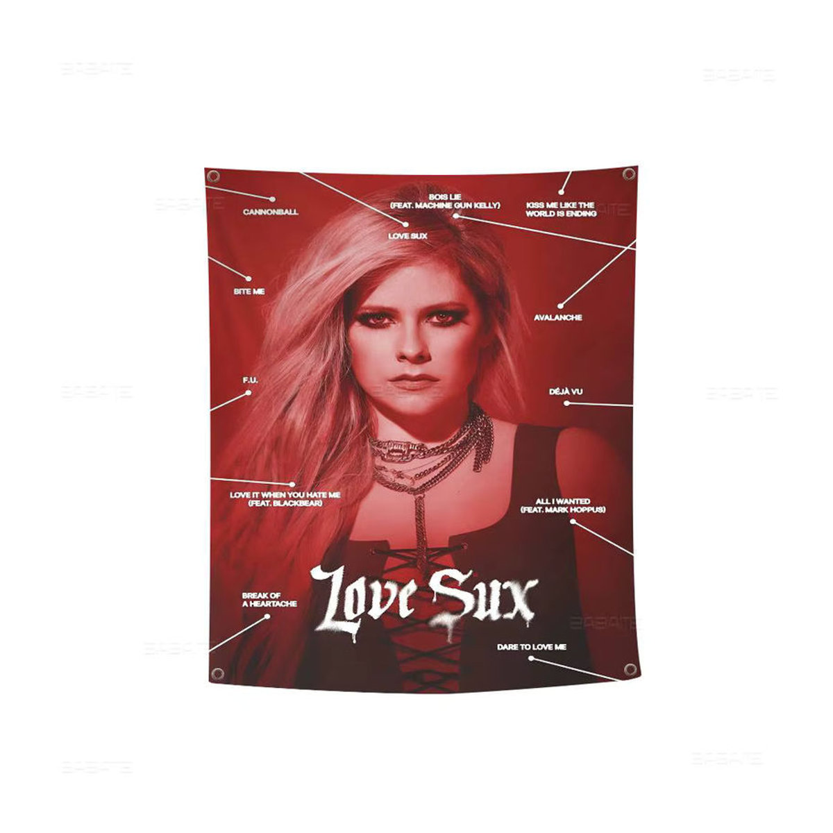 Potdemiel Wanddeko Avril Lavigne Banner in Rot aus Textil für Wohnzimmer und Zuhause - Bild 7