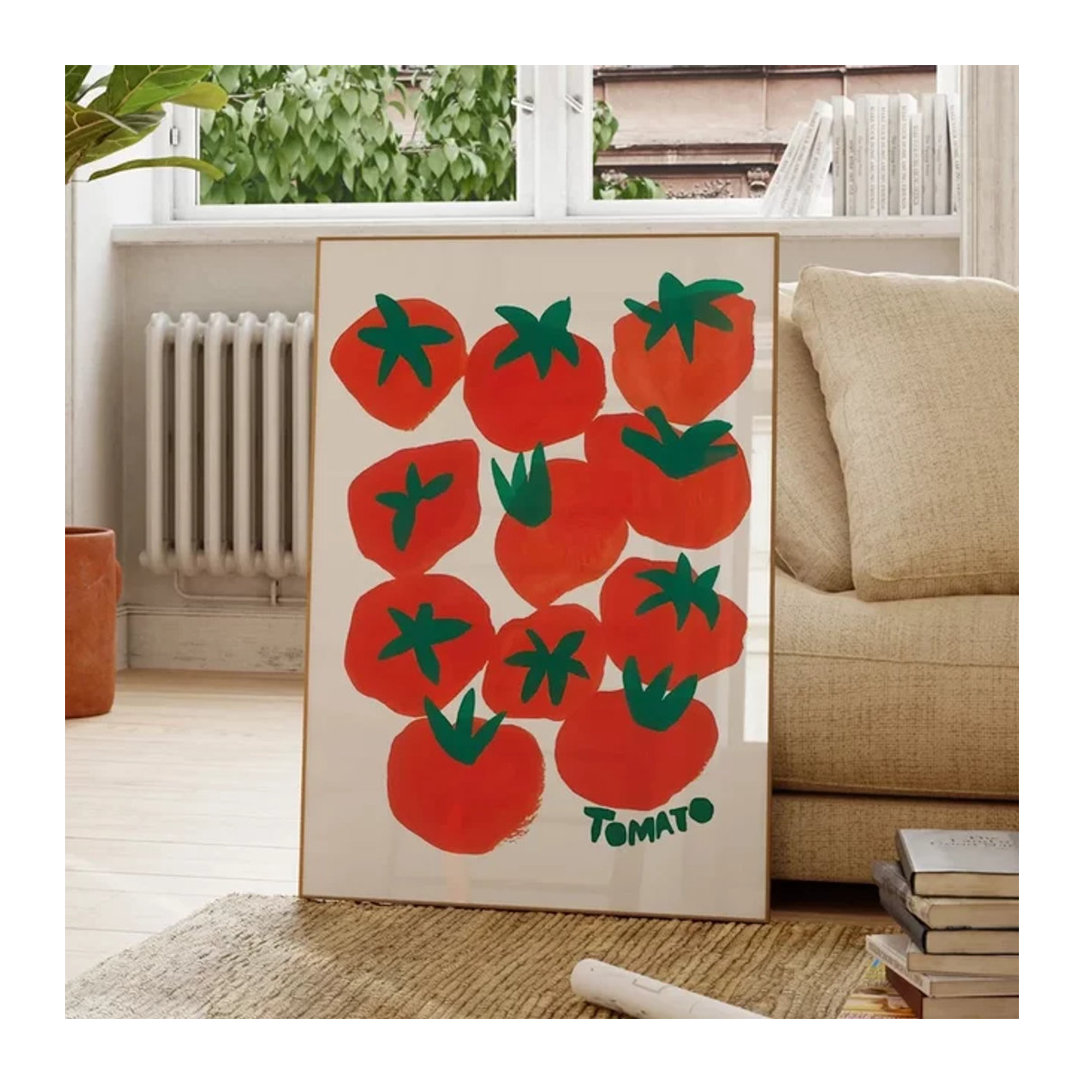 Potdemiel Wandkunst Red Food Tomato HD-Leinwanddruck-Poster in Rot für Küche und Wohnzimmer - Bild 1