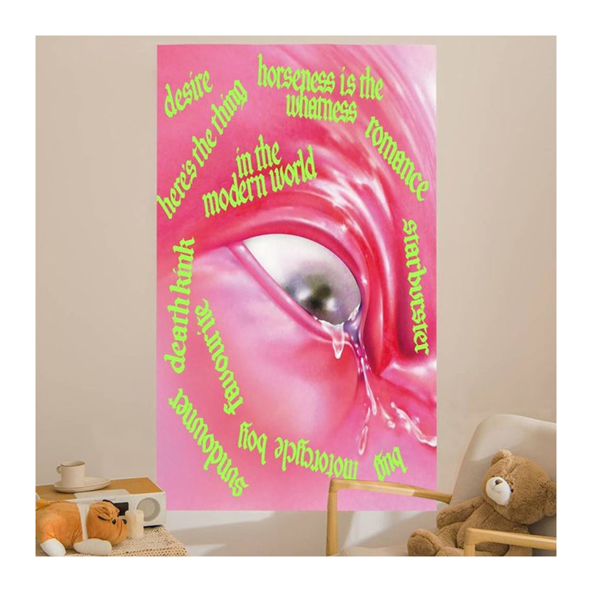 Potdemiel Wandteppich Fontaines DC Romantik in Rosa, Bohemian Wandbehang mit Porträt-Druck für deine Raumdekoration, B/H: 90 x 50 cm - Bild 1