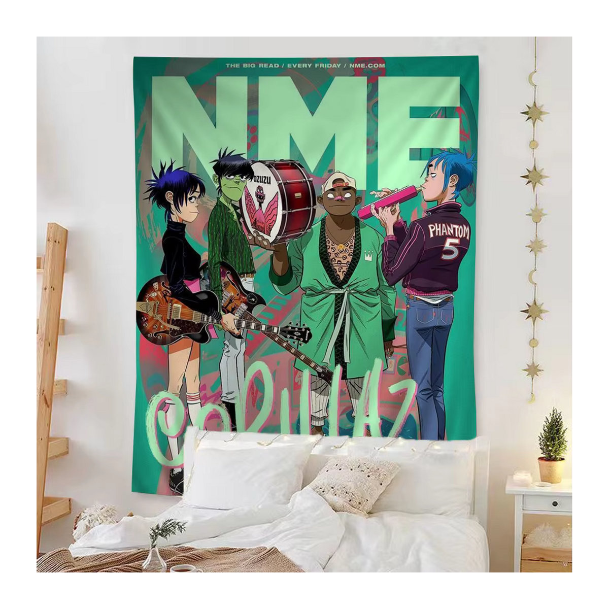 Potdemiel Wandteppich im Retro Gorillaz Tarot Design, mehrfarbig, Textil, B/H: 70 x 70 cm - Bild 2