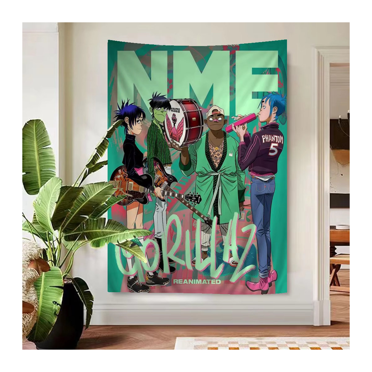 Potdemiel Wandteppich im Retro Gorillaz Tarot Design, mehrfarbig, Textil, B/H: 70 x 70 cm - Bild 4
