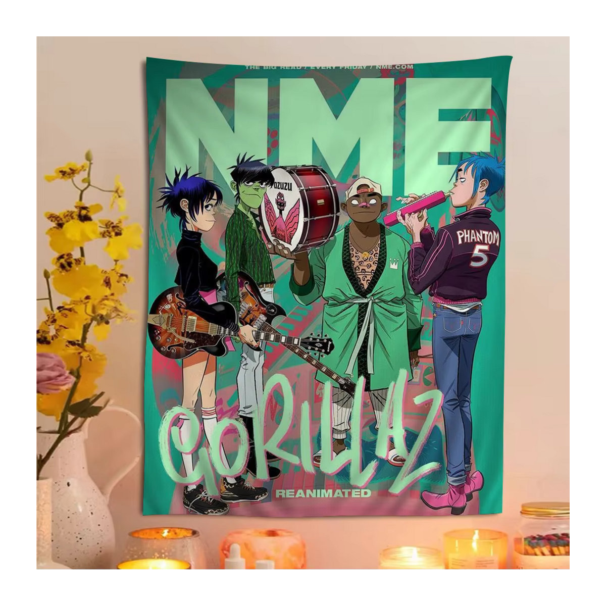 Potdemiel Wandteppich im Retro Gorillaz Tarot Design, mehrfarbig, Textil, B/H: 70 x 70 cm - Bild 5