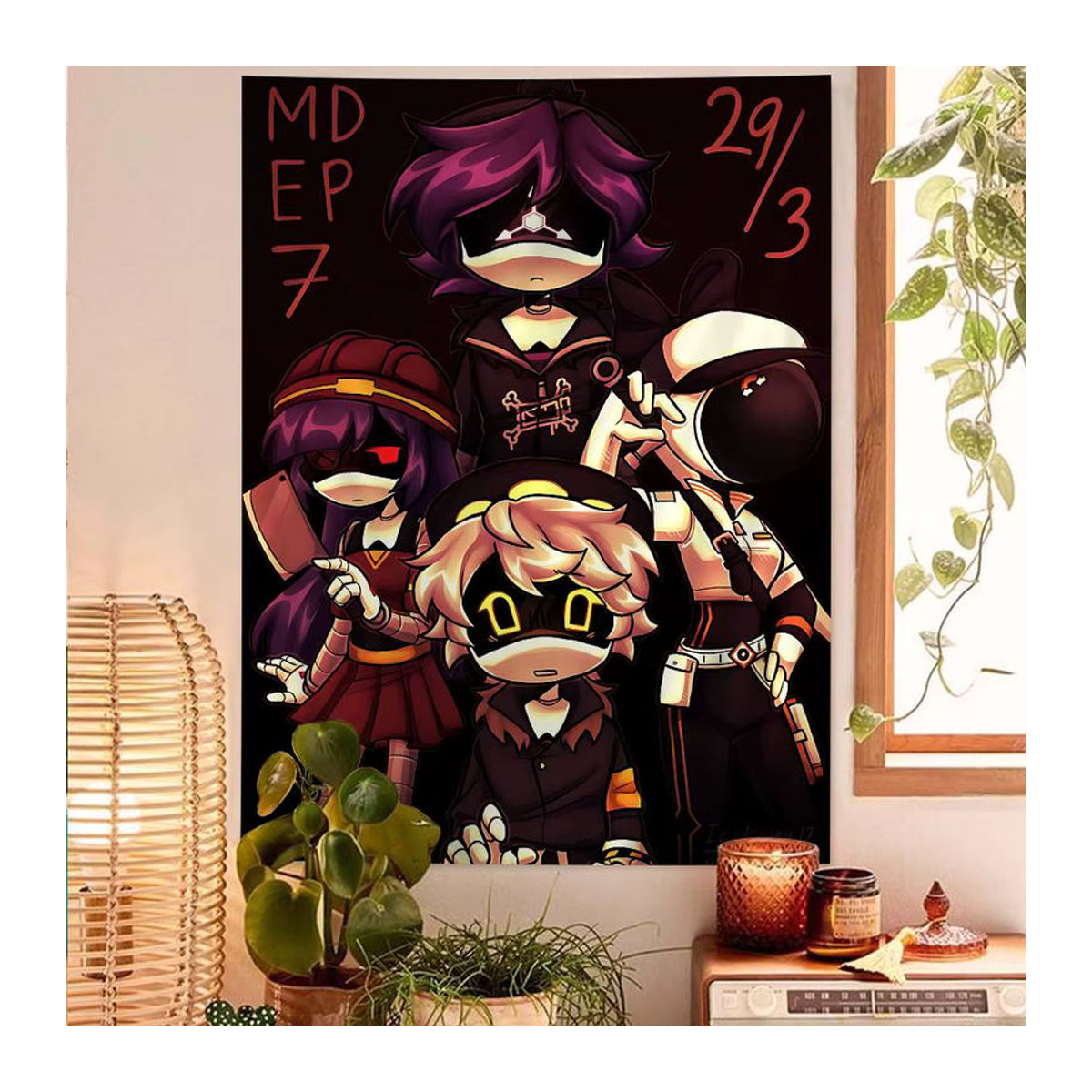 Potdemiel Wandteppich M-Murder D-Drones Science Fiction Porträt Textil mehrfarbig - Bild 4