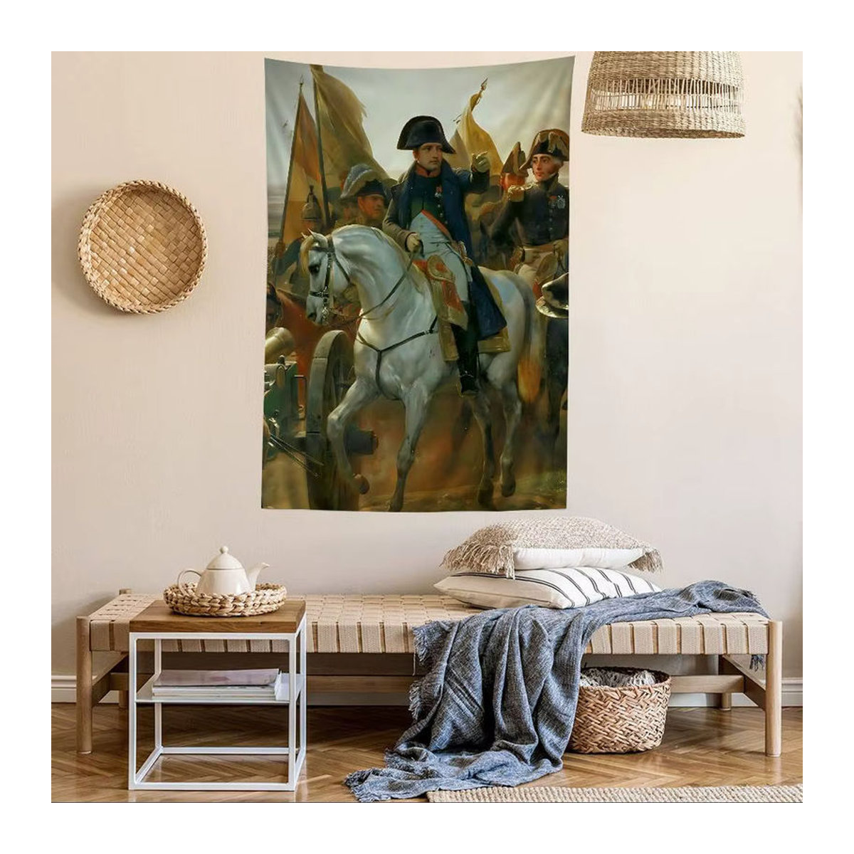 Potdemiel Wandteppich Napoleon Bonaparte Porträt Mehrfarbig Bohemian Wandbehang Textil - Bild 3