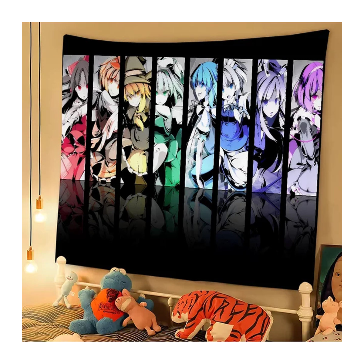Potdemiel Wandteppich Touhou Projekt Mandala Wandkunst im Bohemian Stil, mehrfarbig, B: 70 cm, H: 70 cm, T: 50 cm - Bild 1