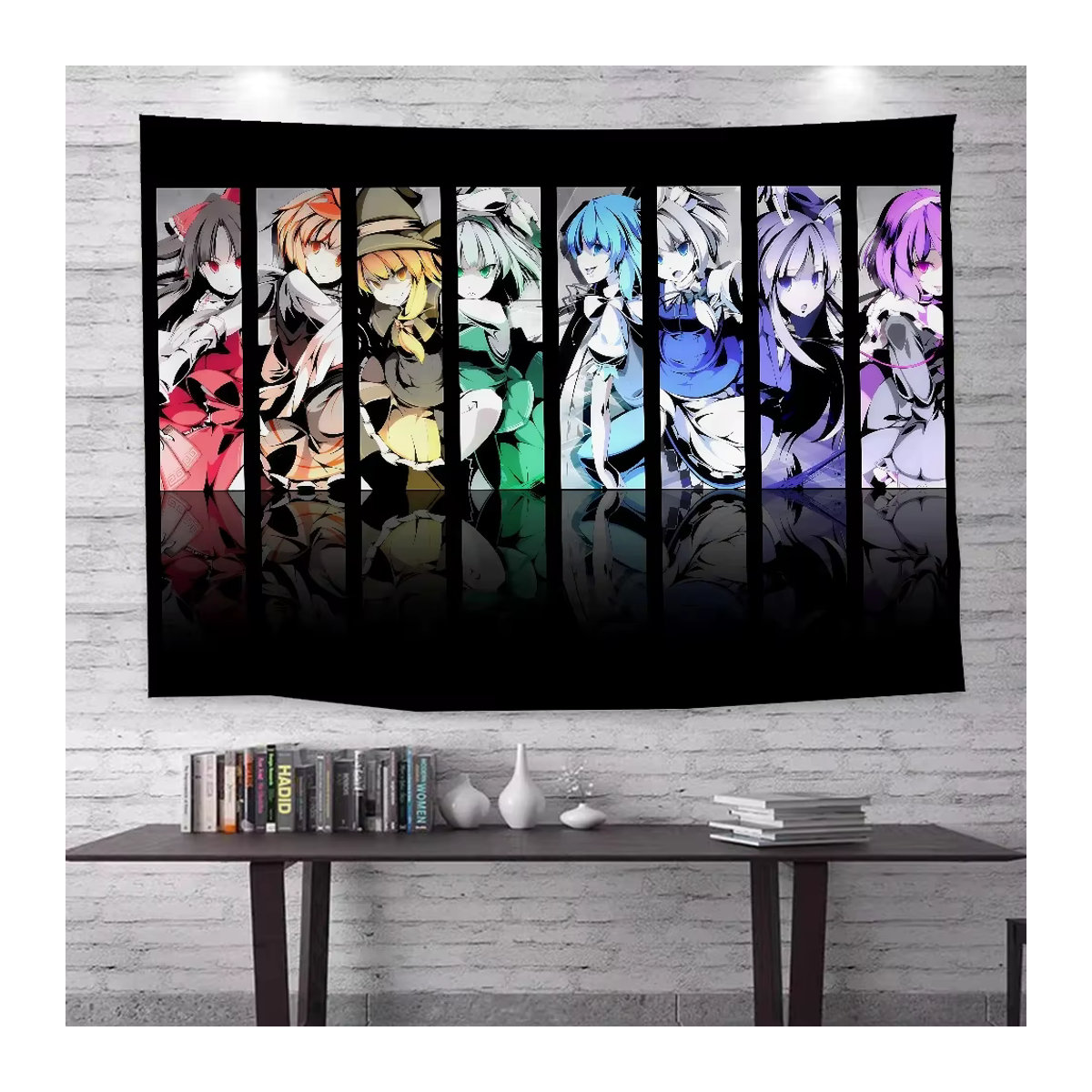 Potdemiel Wandteppich Touhou Projekt Mandala Wandkunst im Bohemian Stil, mehrfarbig, B: 70 cm, H: 70 cm, T: 50 cm - Bild 4