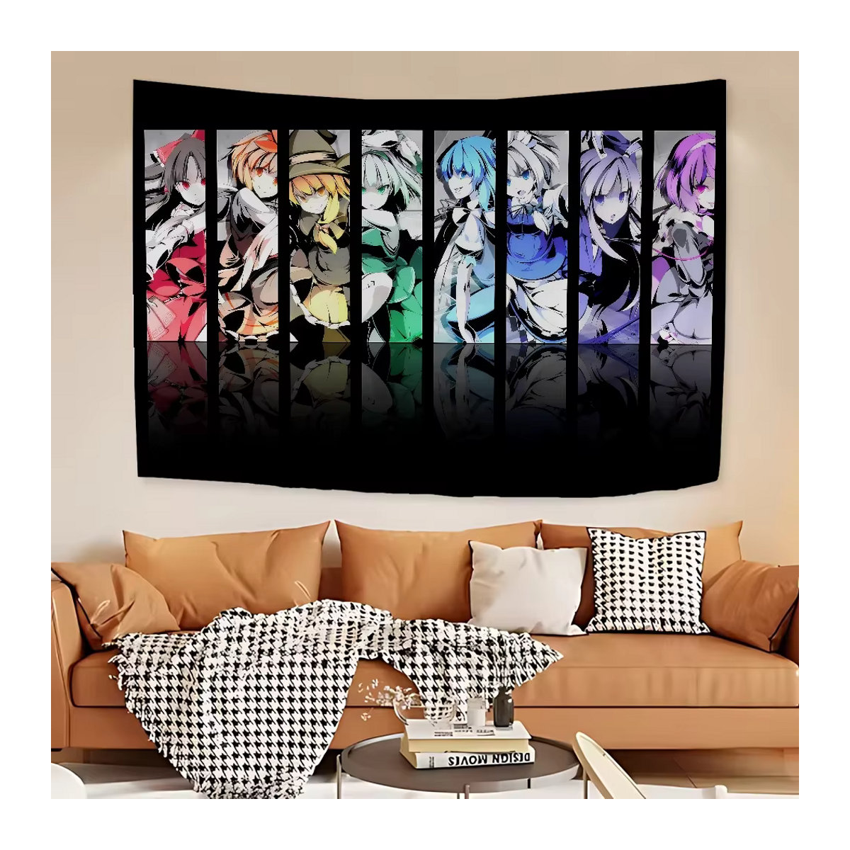 Potdemiel Wandteppich Touhou Projekt Mandala Wandkunst im Bohemian Stil, mehrfarbig, B: 70 cm, H: 70 cm, T: 50 cm - Bild 5