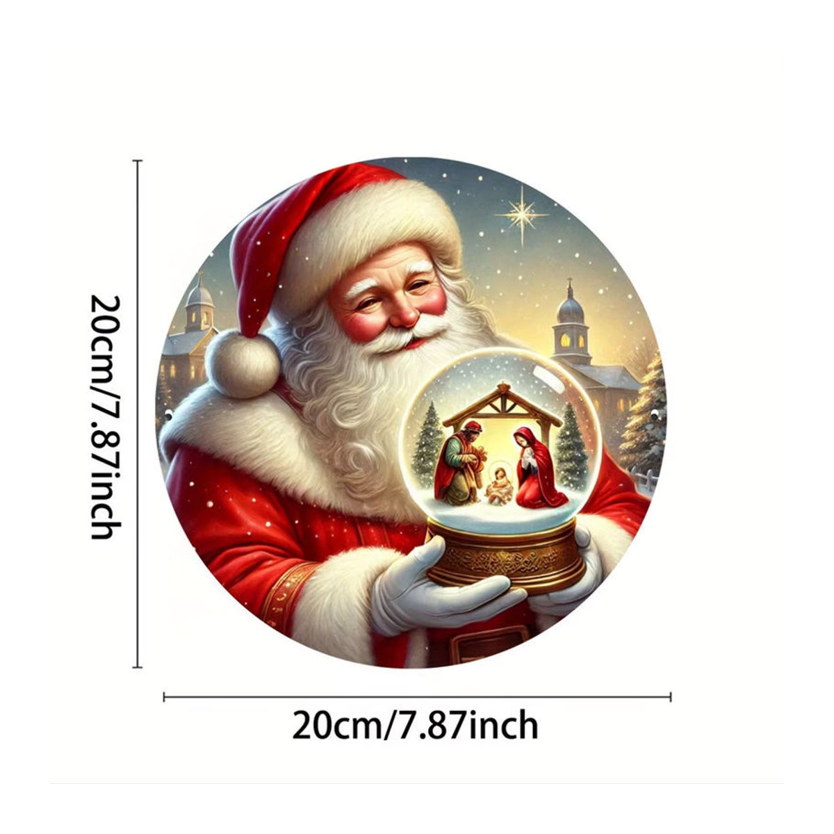 Potdemiel Weihnachts-Schneekugel-Krippe aus Metall und Glas, mehrfarbig, rund, Durchmesser: 20,3 cm - Bild 2