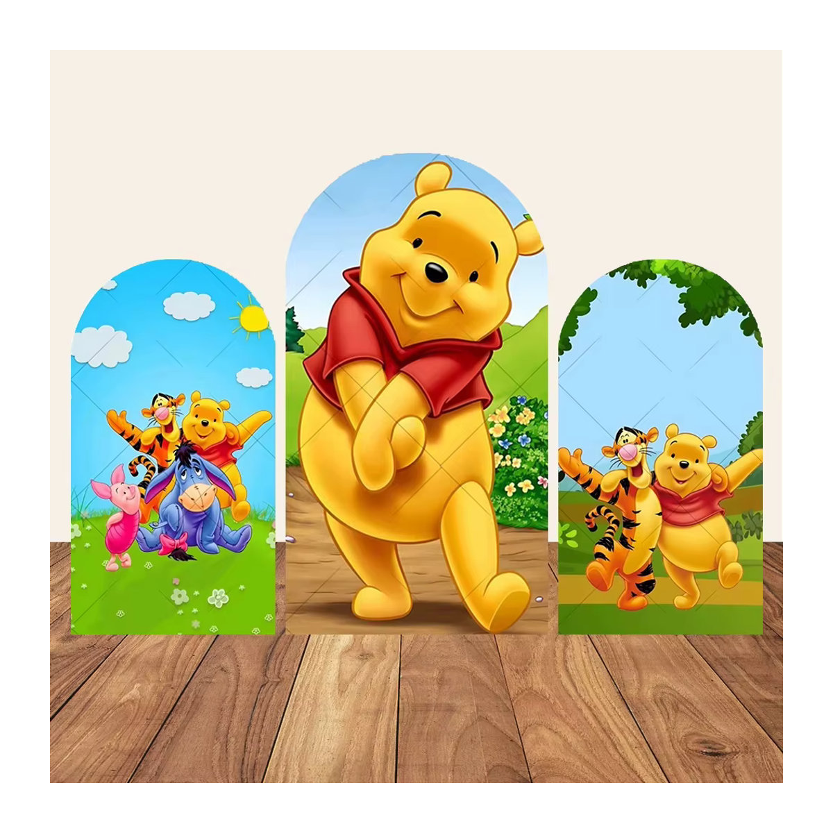 Potdemiel Winnie Puuh Bogen-Hintergrundbezug für Kindergeburtstage, mehrfarbig, B/H: 120 x 50 cm - Bild 2
