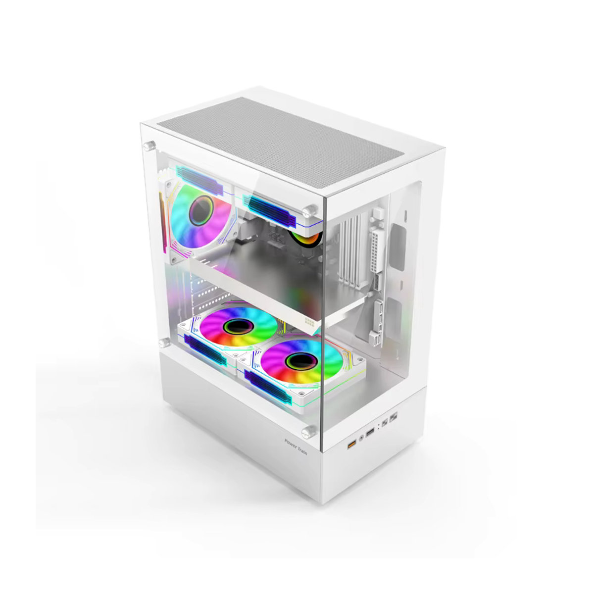 Power Train Illusionary Realm Computer-Gehäuse Schwarz Transparent mit Glas-Seitenteil für M-ATX/ITX und 240mm Wasserkühlung - Bild 2