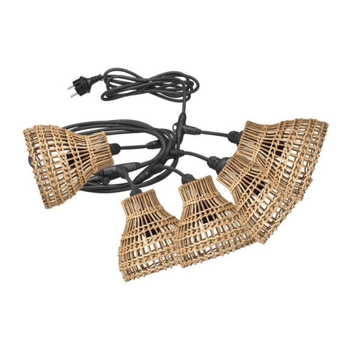 PR Home Outdoor Lichterkette Sarah im Bohemian Stil aus Rattan, Schwarz, L x B x H: 26 x 18 x 26 cm - Bild 1