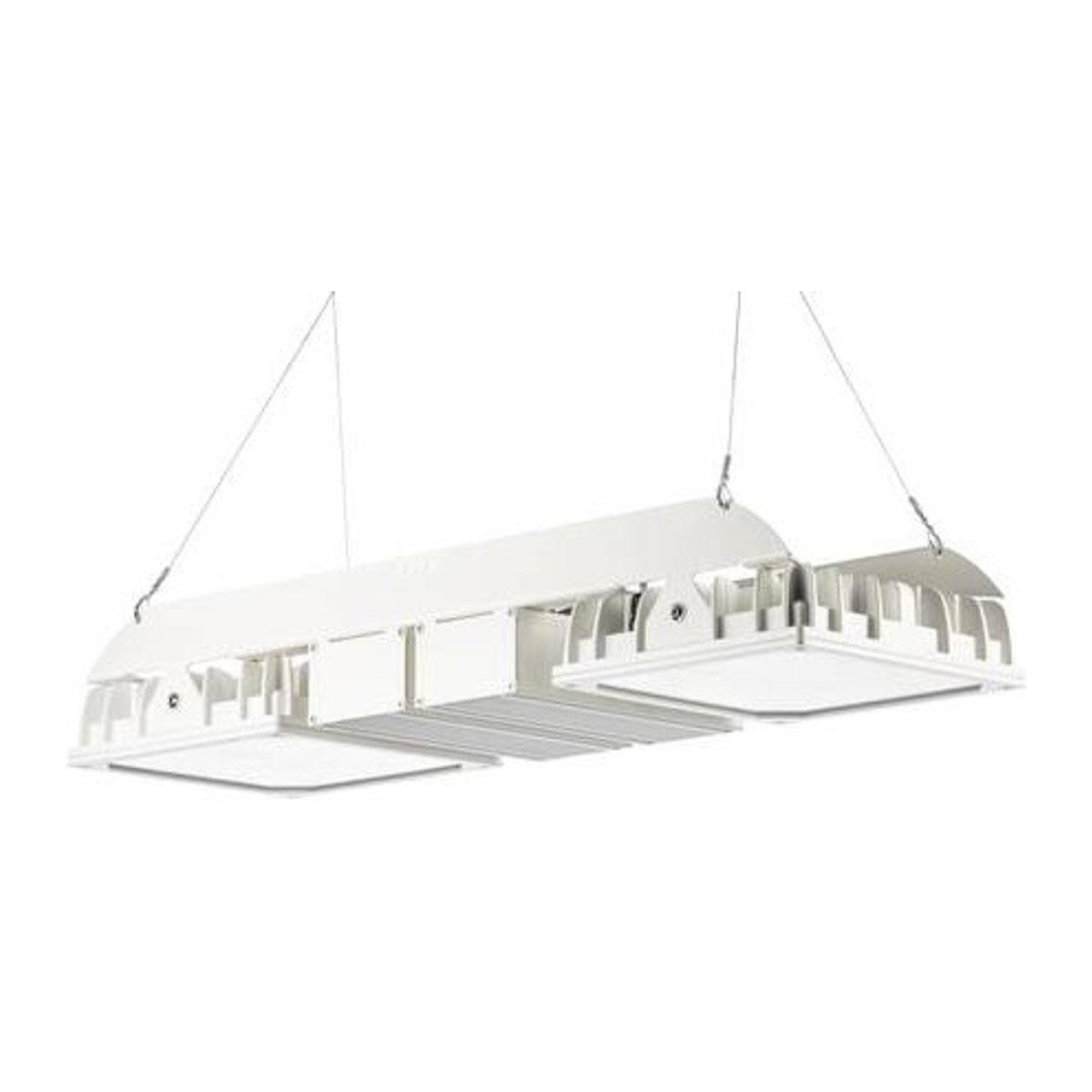 Pracht LED-Hallenstrahler Pendelleuchte in Weiß aus Glas und Aluminium - Bild 1
