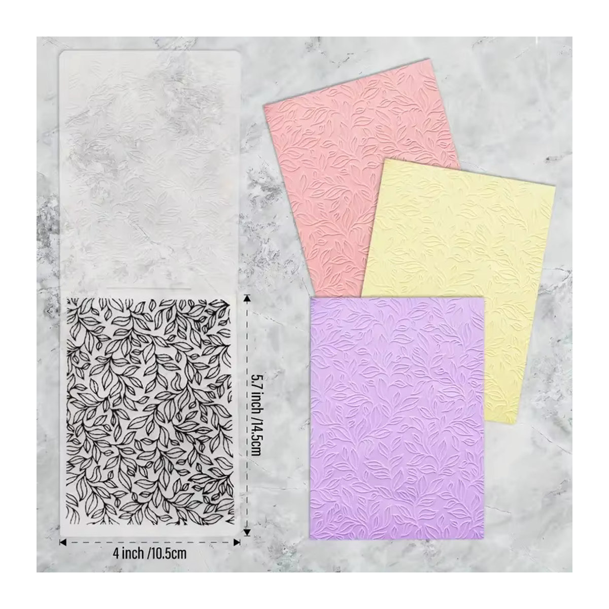 Prägeordner mit Blatt-Hintergrundmuster für Bastelarbeiten und Scrapbooking in Schwarz oder Rosa - Bild 2