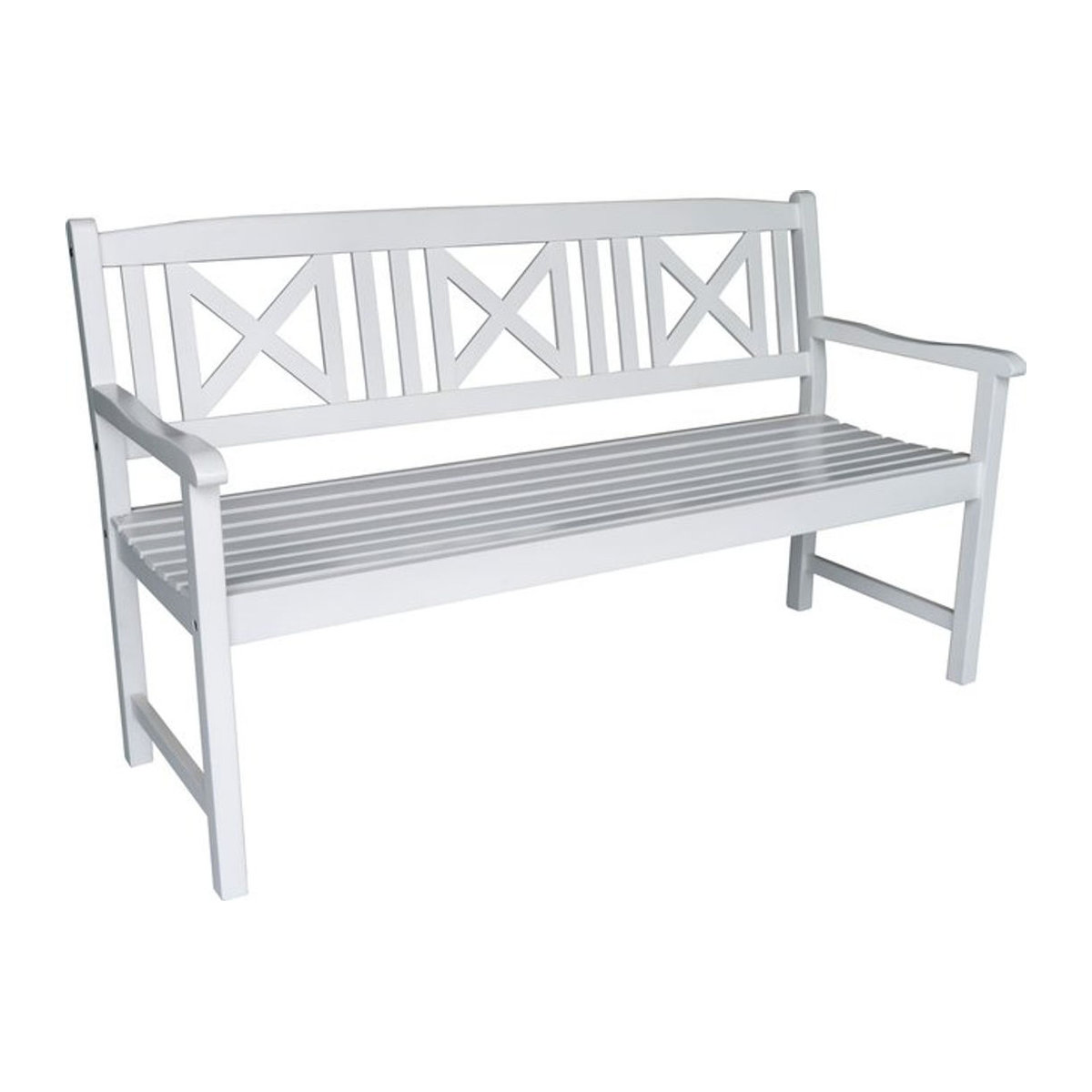 Prestige Home Living 3-Sitzer Gartenbank aus Akazienholz in Weiß, B/T/H: 150 x 61 x 89 cm - Bild 1