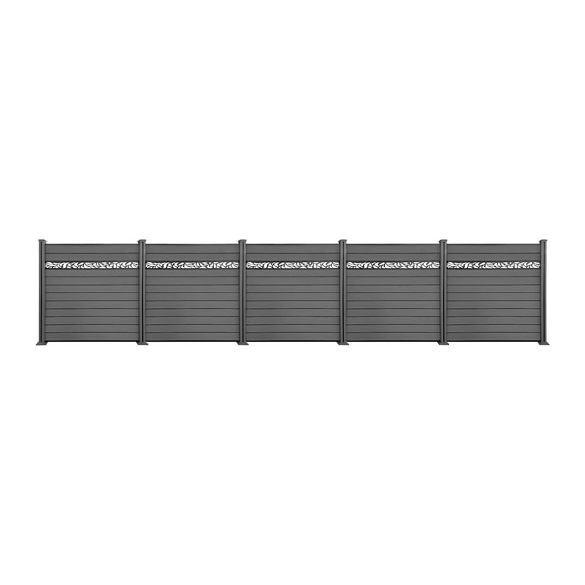 PRESTIGE HOME WPC-Sichtschutzzaun Valla Modern in Grau mit Dekorelement, Höhe: 190 cm - Bild 1