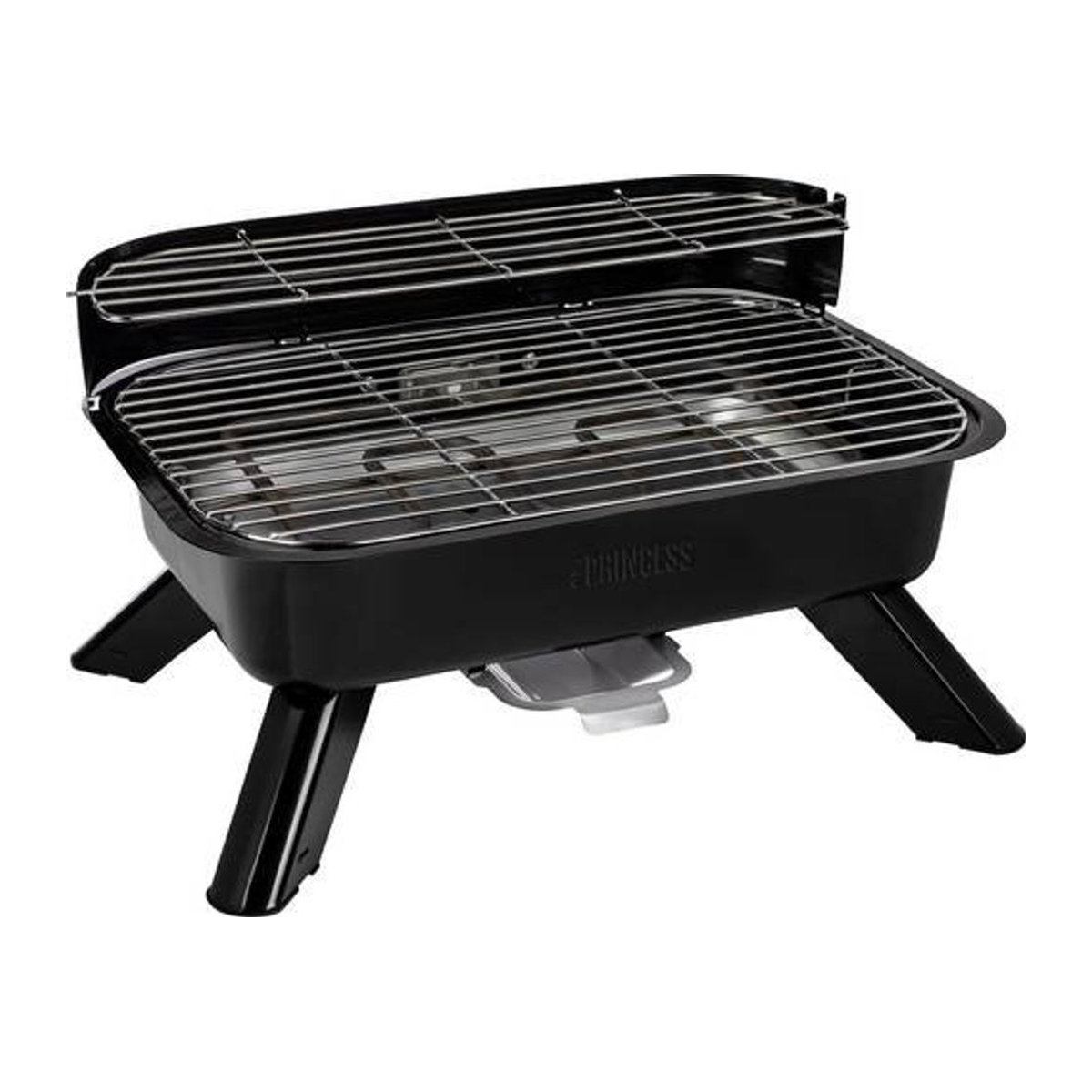 Princess Hybrid-Grill Elektro und Holzkohle in Schwarz mit Standfuß und Windschutz - Bild 2