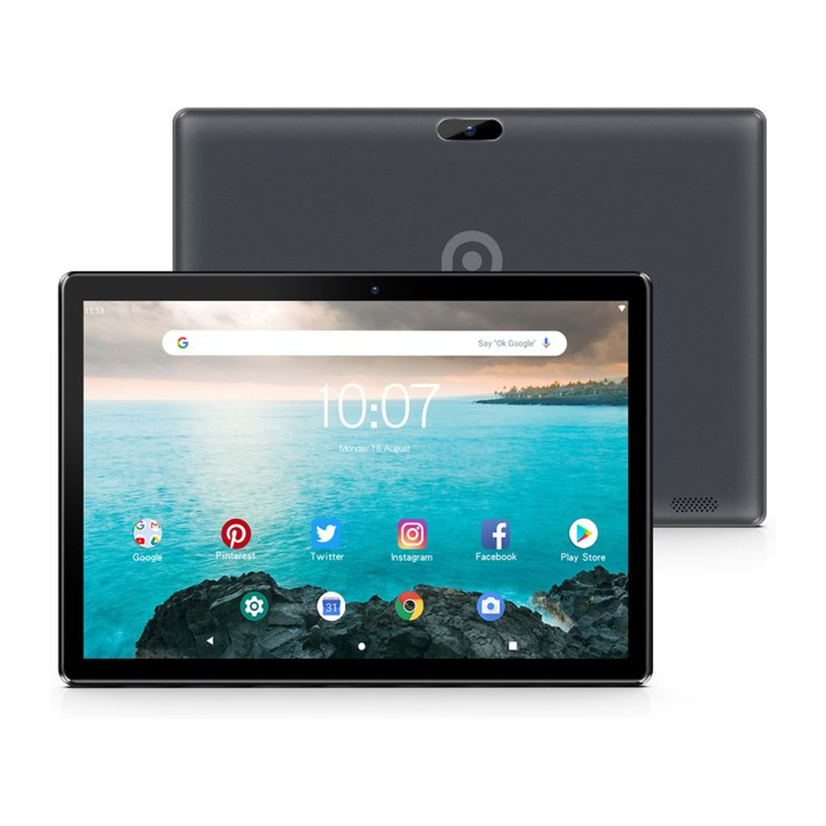 PRITOM 10-Zoll Tablet PC mit Android 13, 64 GB, Quad-Core Touchscreen, WiFi, GPS und 3G-Telefonfunktion in Anthrazit und Schwarz - Bild 1